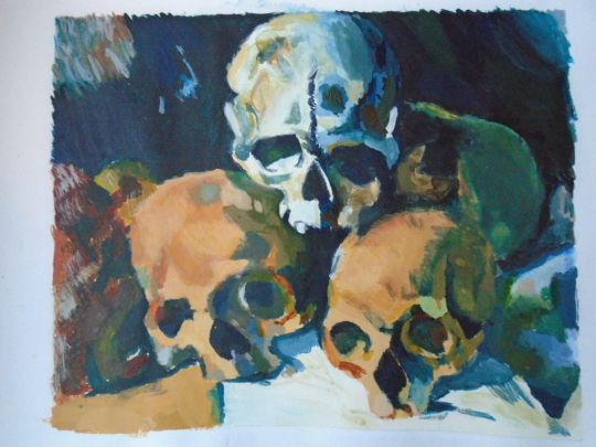 Pyramid Of Skulls by Paul Cezanne