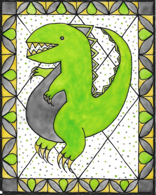 Stained Glass Style Dinosaur