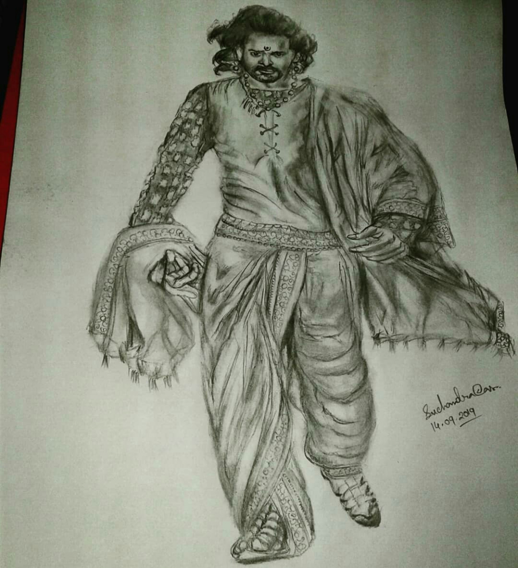 My pencil sketch of Bahubali Star Mr. Prabhas — Steemit
