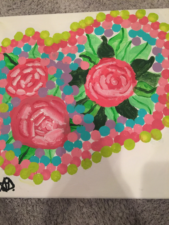 A rose painting made with acrylic!