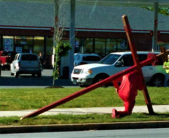 Giant wooden cross