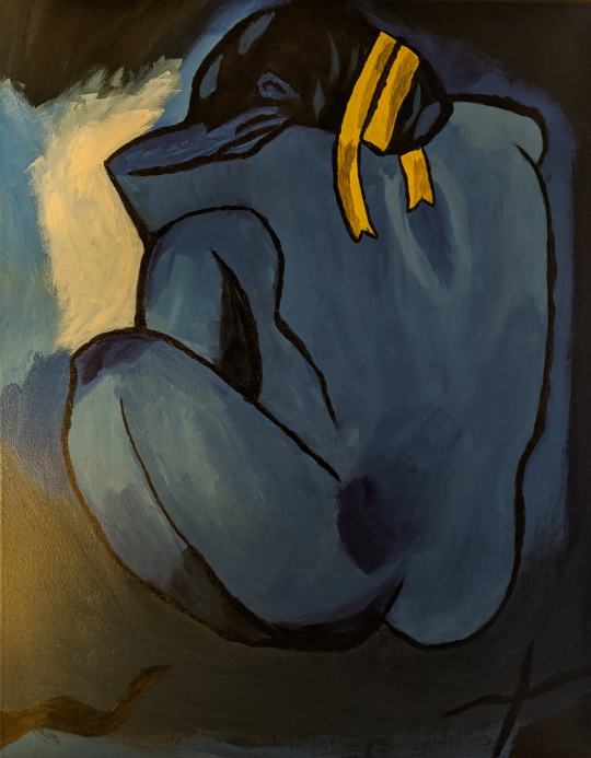 ANOTHER BLUE LADY WITH YELLOW