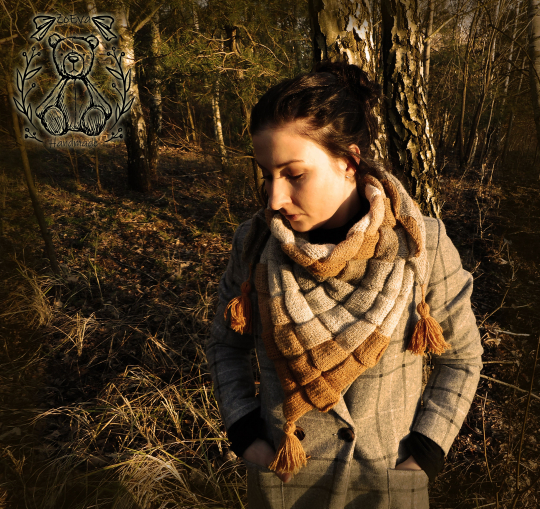 .: Entrelac "Fawn" Shawl:.