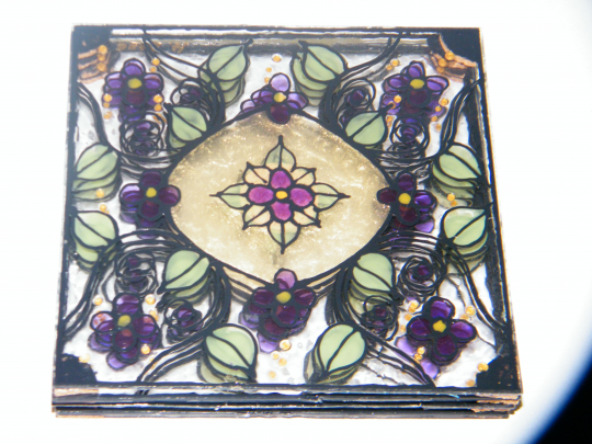 Coaster Violets set of 4.JPG