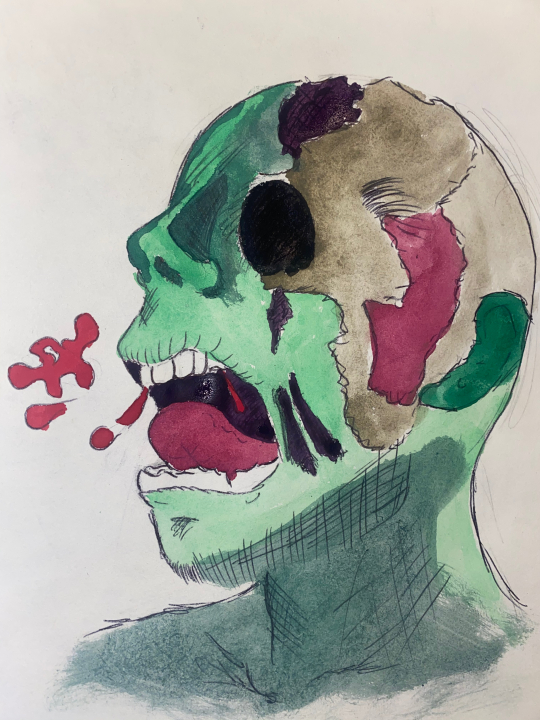 Watercolor zombie