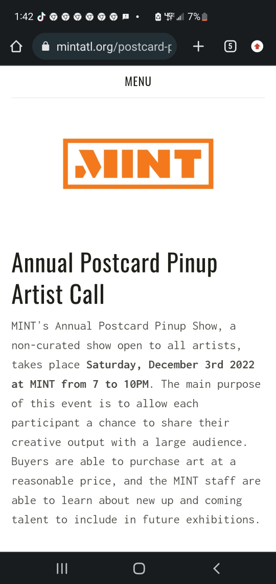 Www.MINTATL.org/ PostCard Pin Up 2022