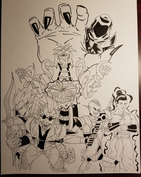 INKS for "Heroes" piece