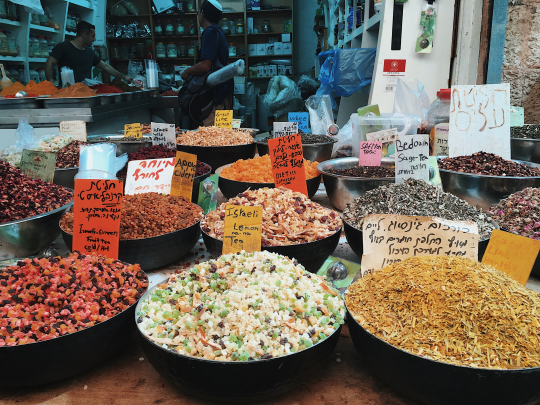 Jerusalem markets | tiny chunks of dried fruit